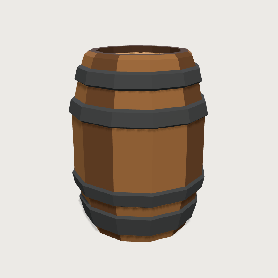 Barrel low-poly 3D model