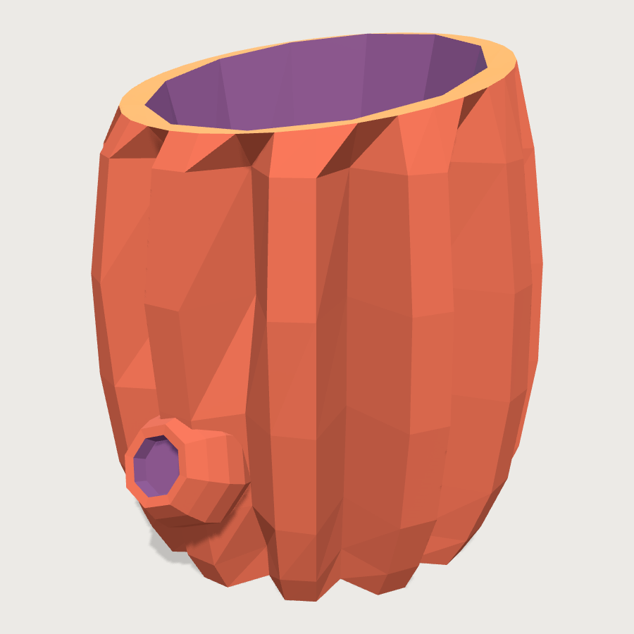 Barrel Sponge low-poly 3D model