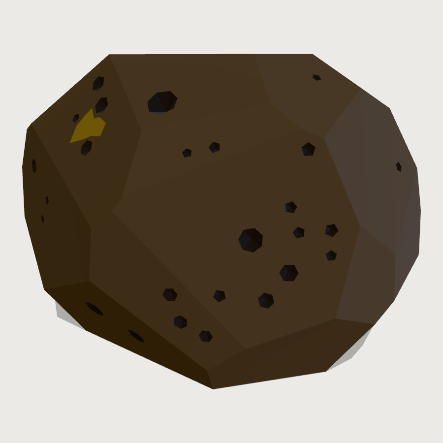 Basalt Boulder low-poly 3D model