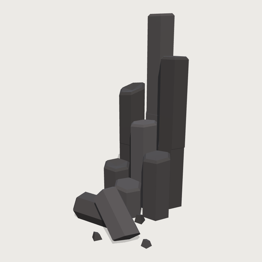 Basalt Column Outcrop low-poly 3D model