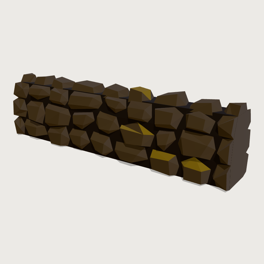 Basalt Field Wall Run low-poly 3D model
