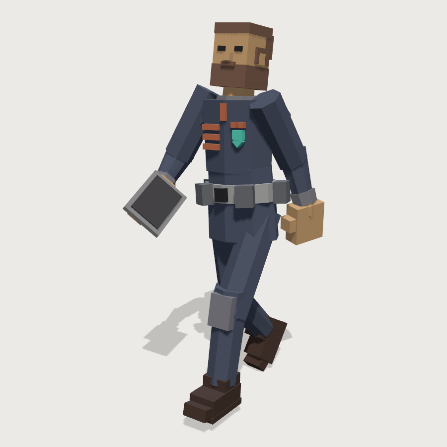 Base Commander low-poly 3D model