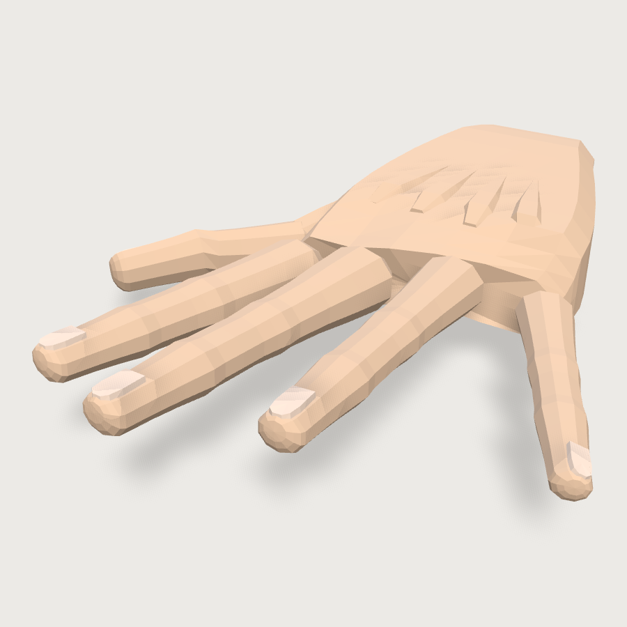 Base Hand low-poly 3D model
