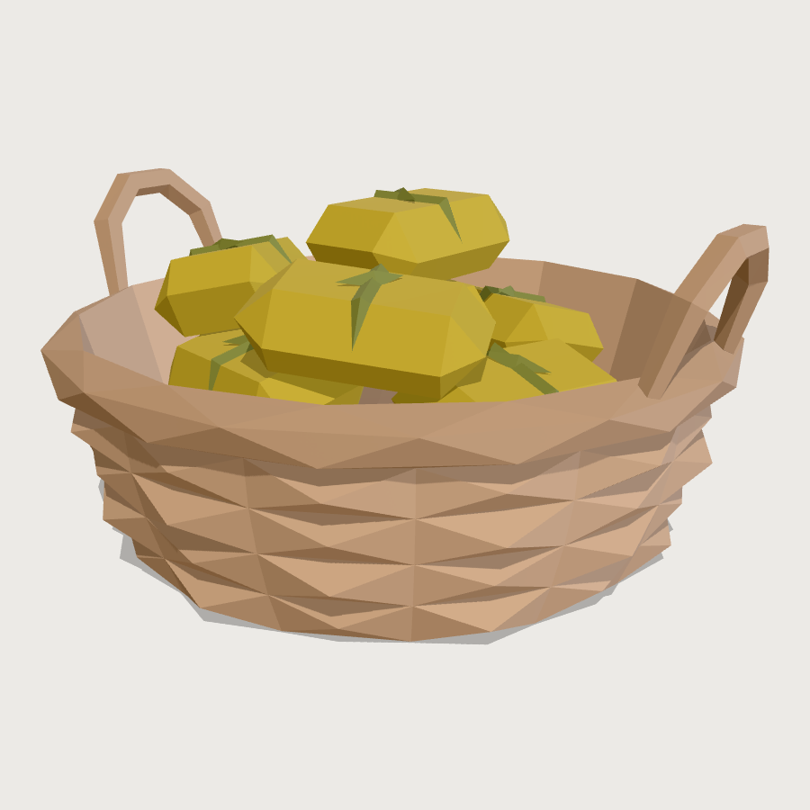 Basket of Humitas low-poly 3D model