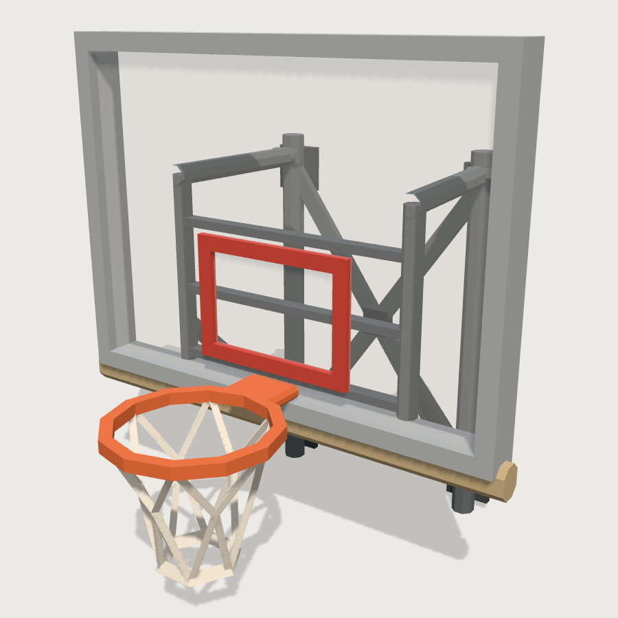 Basketball Backboard low-poly 3D model