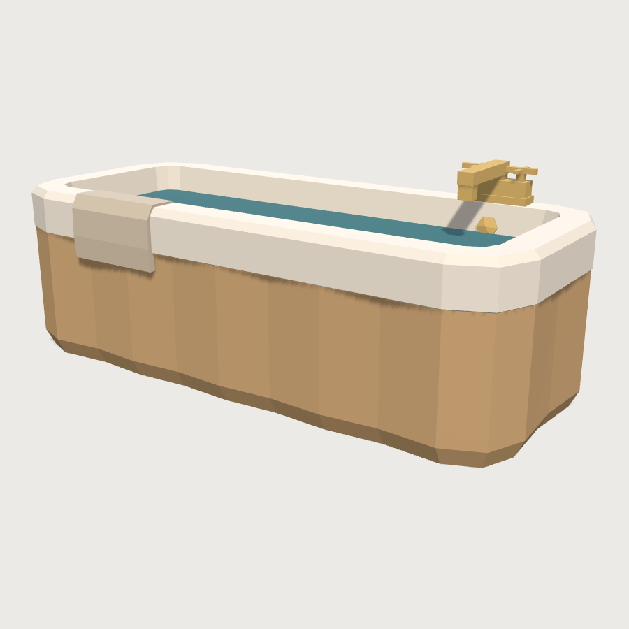 Bath low-poly 3D model