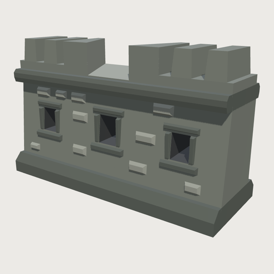 Battery Wall Section low-poly 3D model