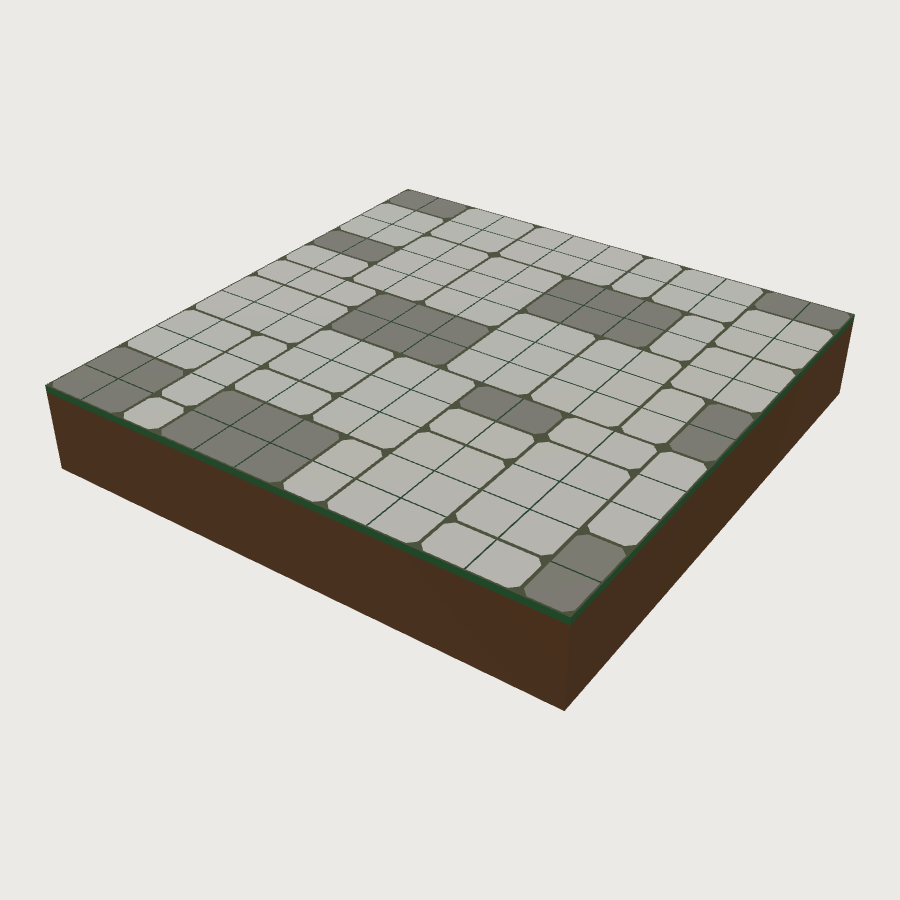 Battle Map Tile low-poly 3D model