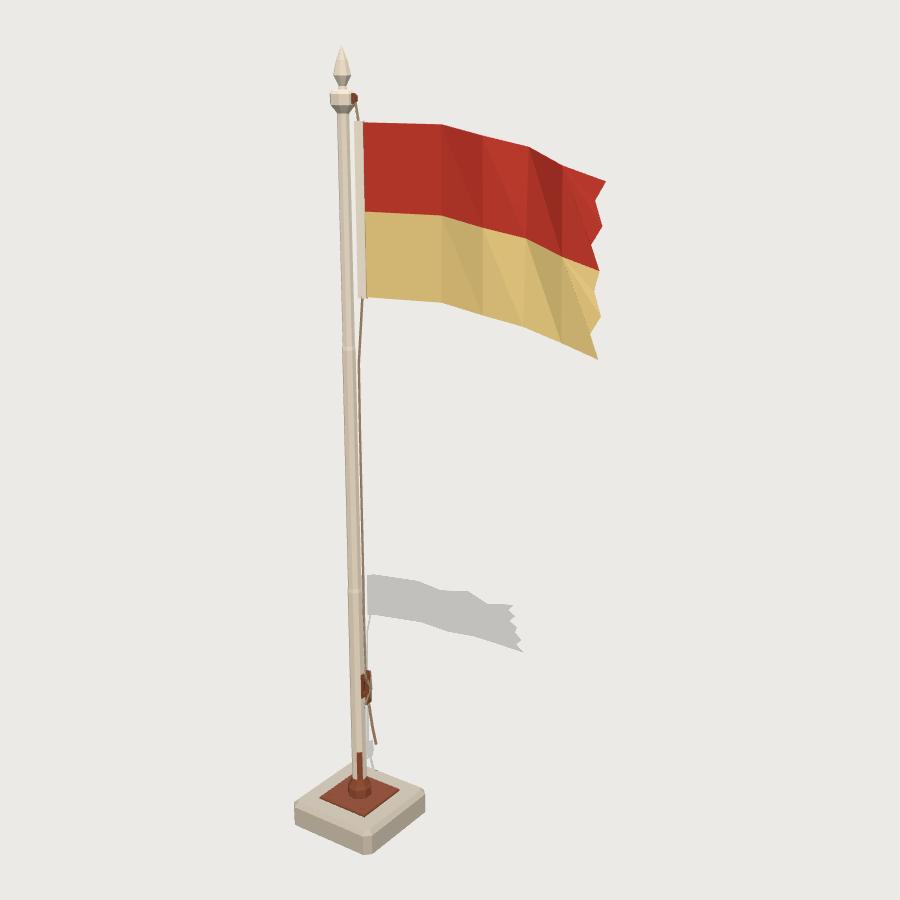 Beach Flag Pole low-poly 3D model