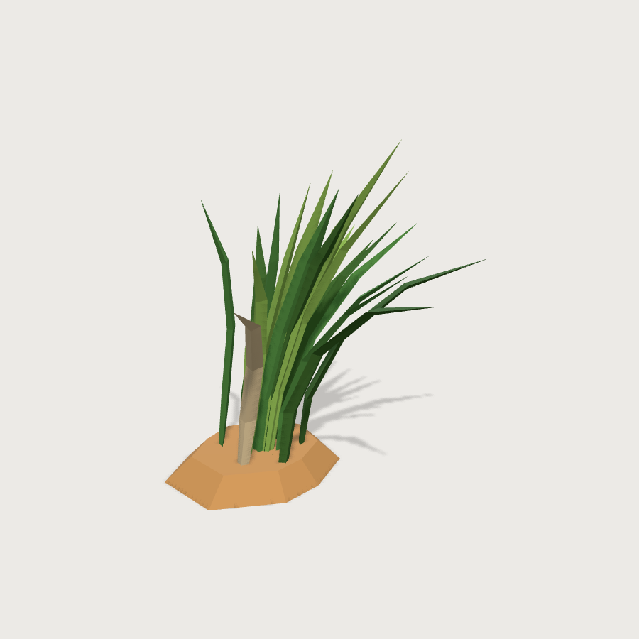 Beach Grass Tuft low-poly 3D model