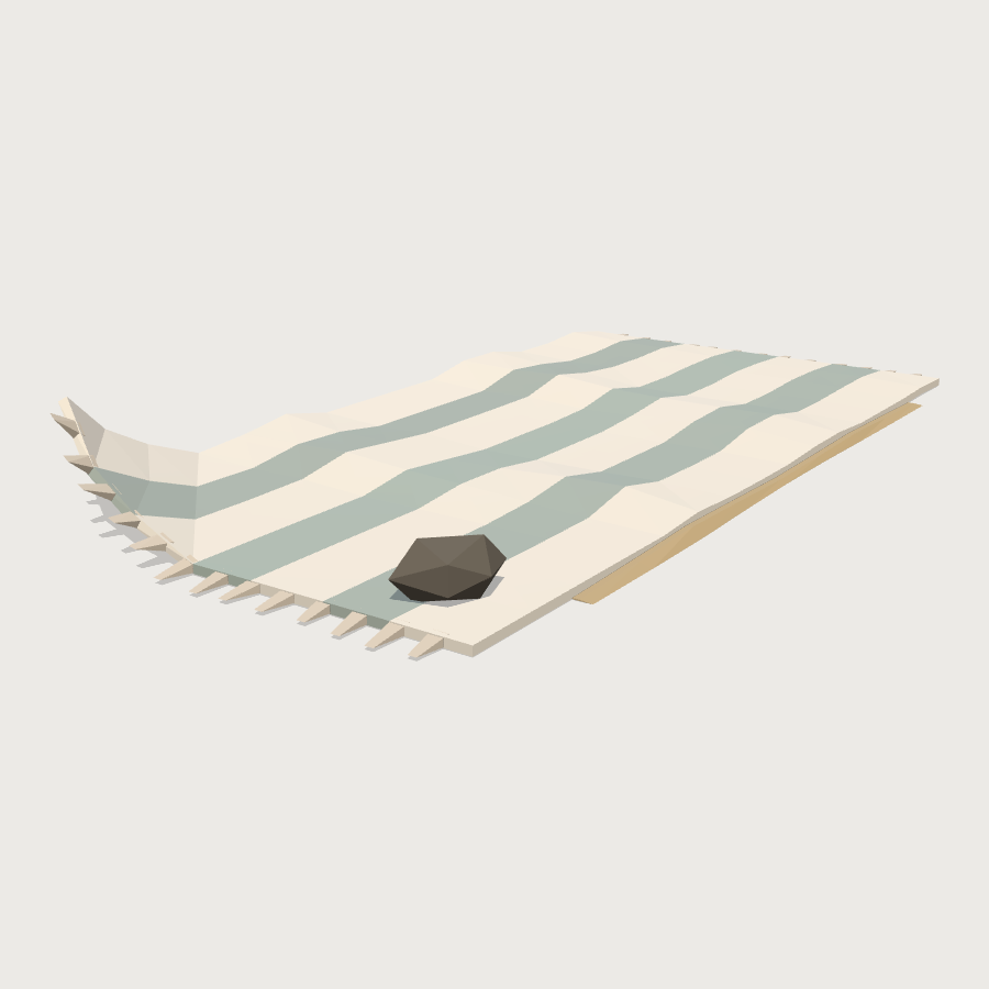 Beach Towel low-poly 3D model