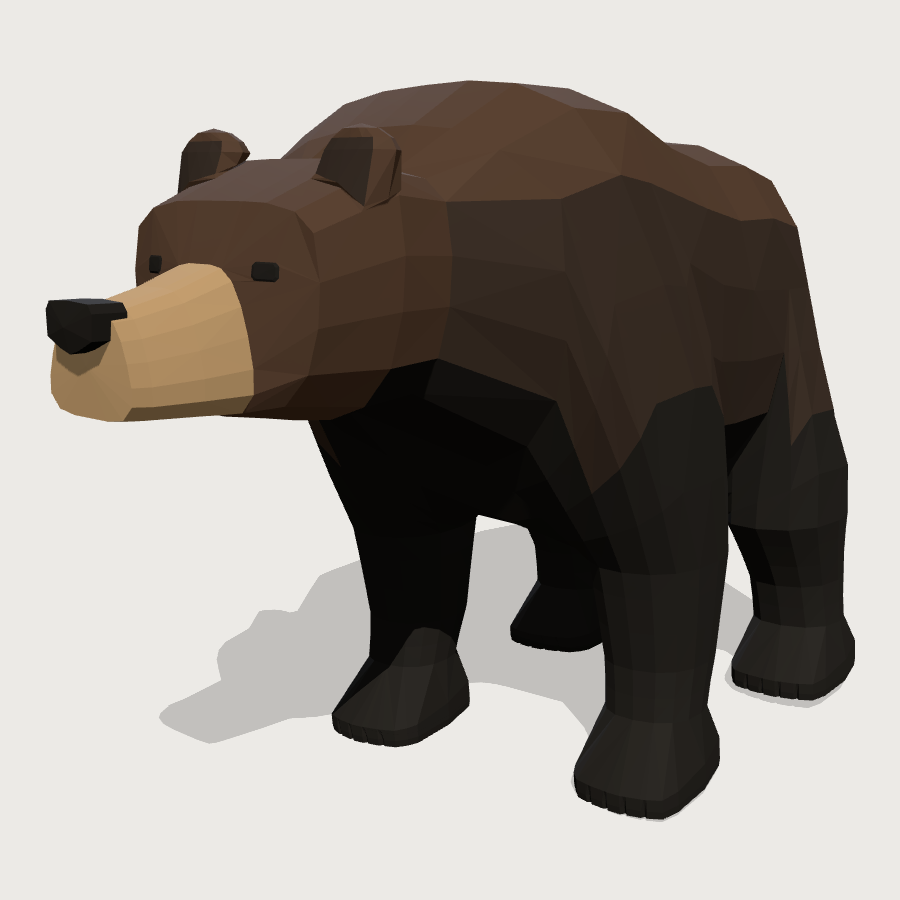 Bear low-poly 3D model