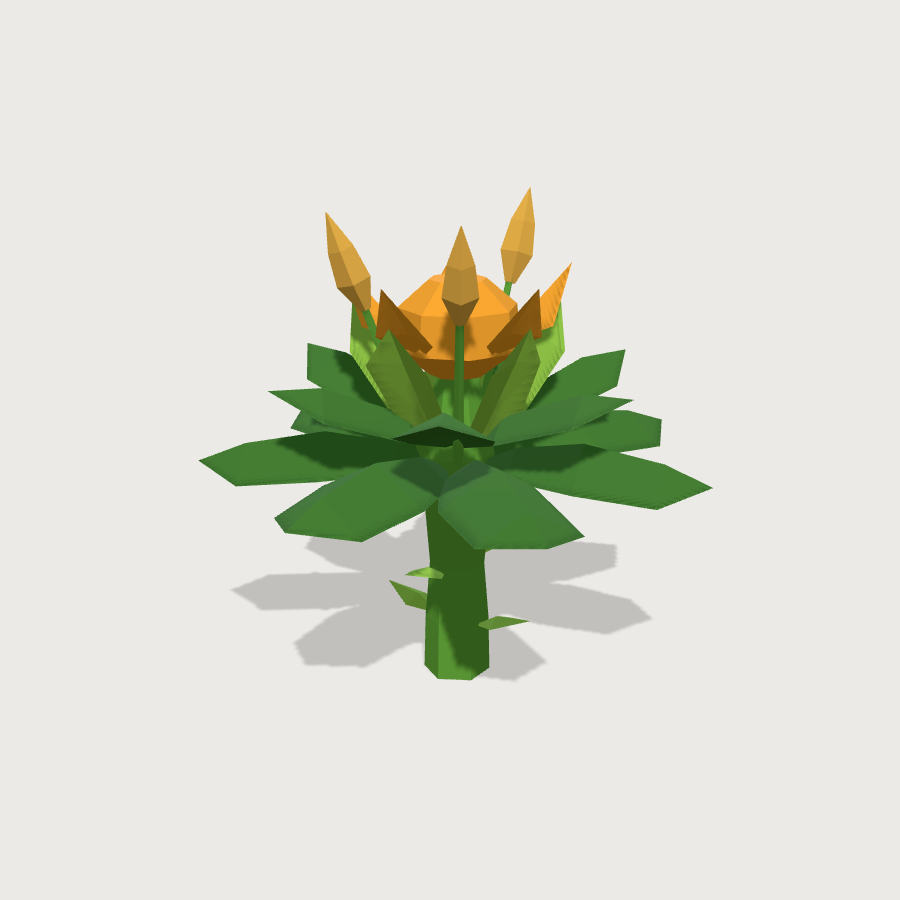 Bed crop plant low-poly 3D model