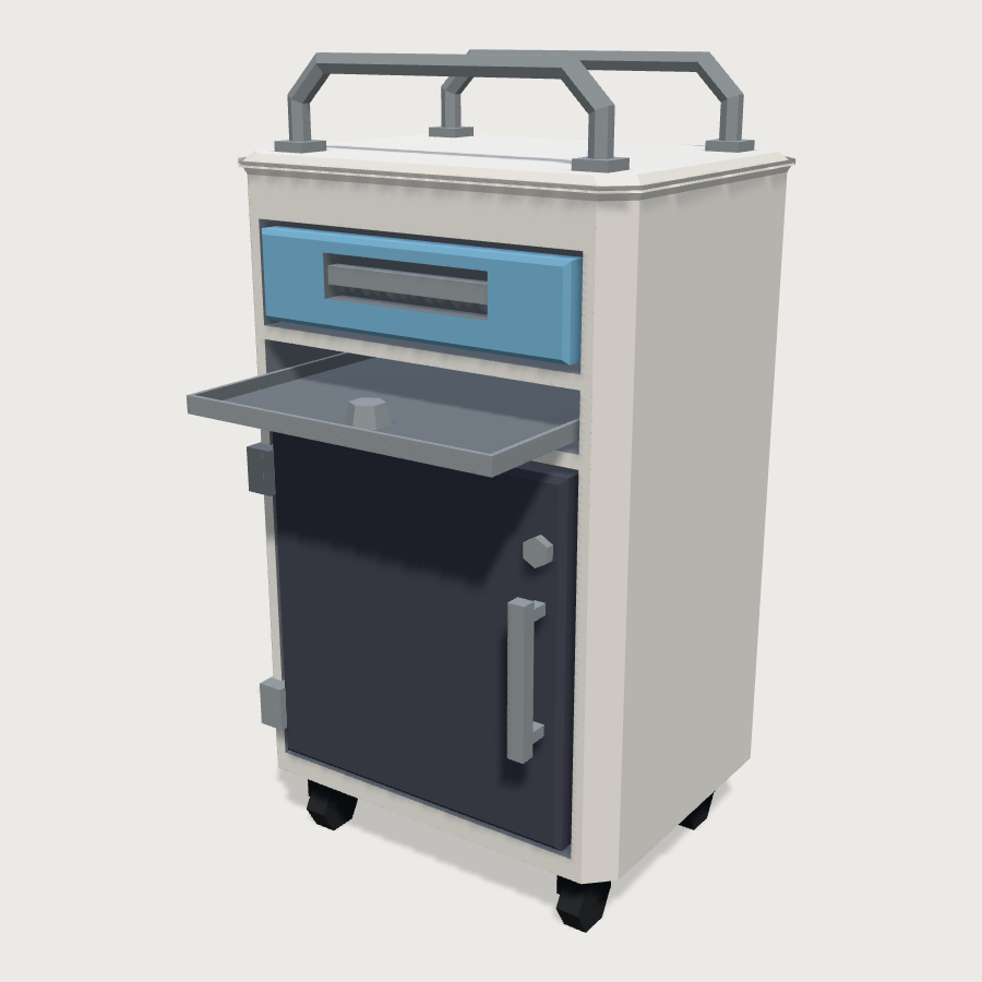 Bedside Locker low-poly 3D model