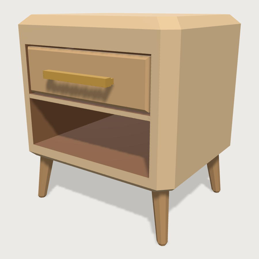 Bedside Table low-poly 3D model
