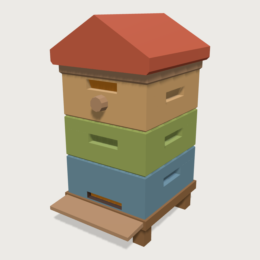 Beehive low-poly 3D model