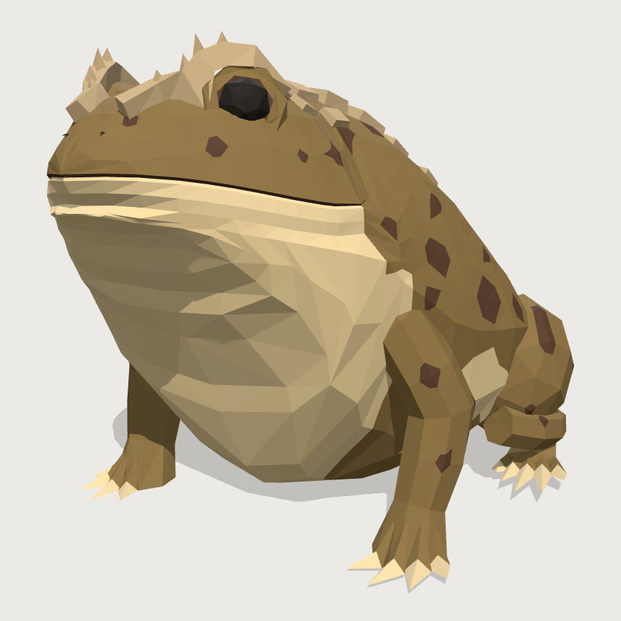 Beelzebufo low-poly 3D model