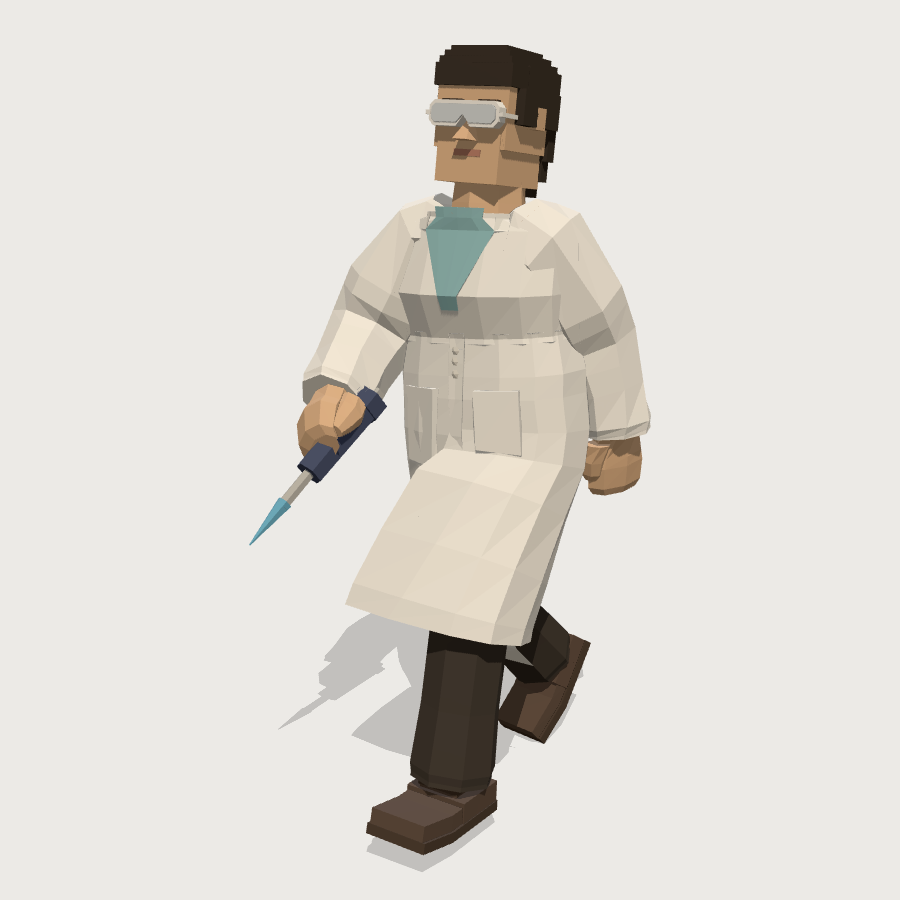 Bench Researcher low-poly 3D model
