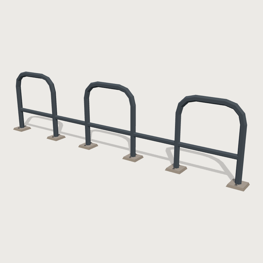 Bike Rack low-poly 3D model