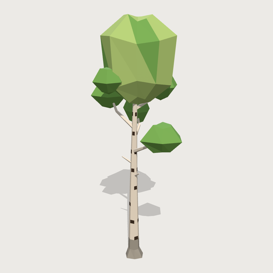 Birch Tree low-poly 3D model