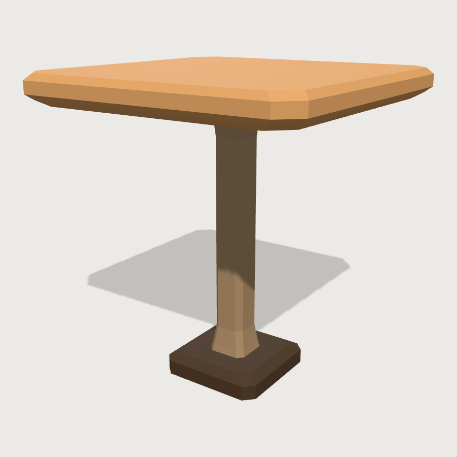 Bistro Table low-poly 3D model