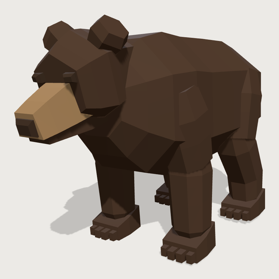 Black Bear low-poly 3D model