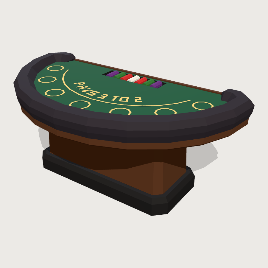 Blackjack Table low-poly 3D model