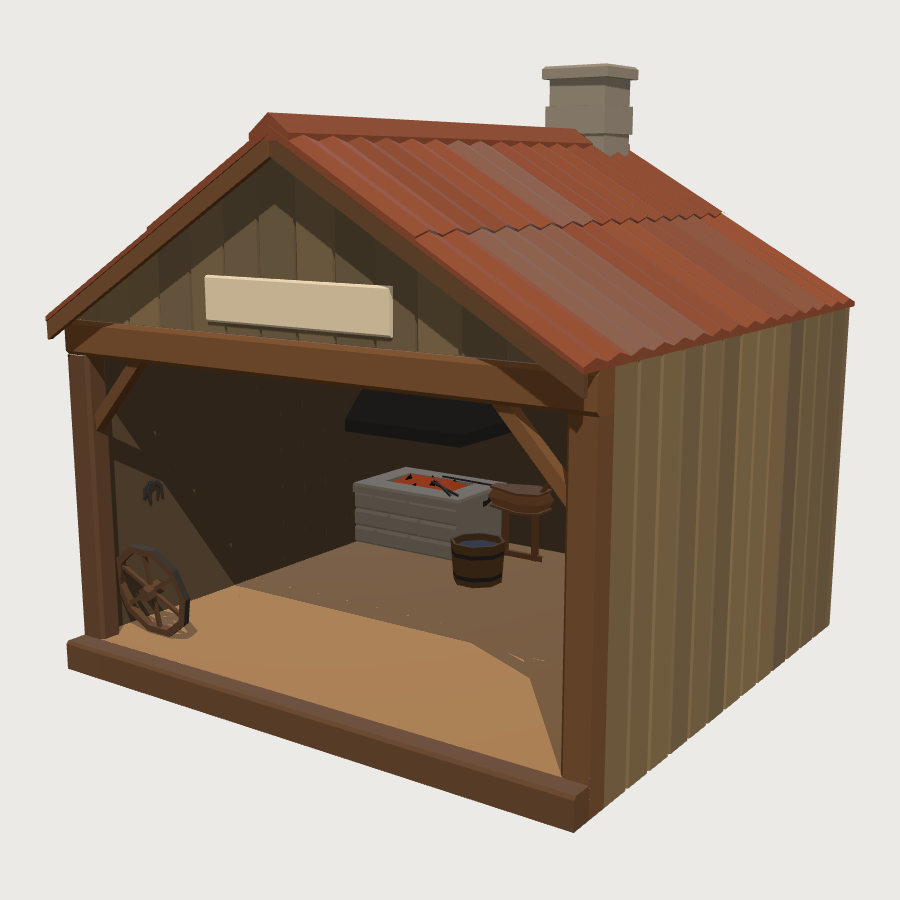 Blacksmith's Shop low-poly 3D model
