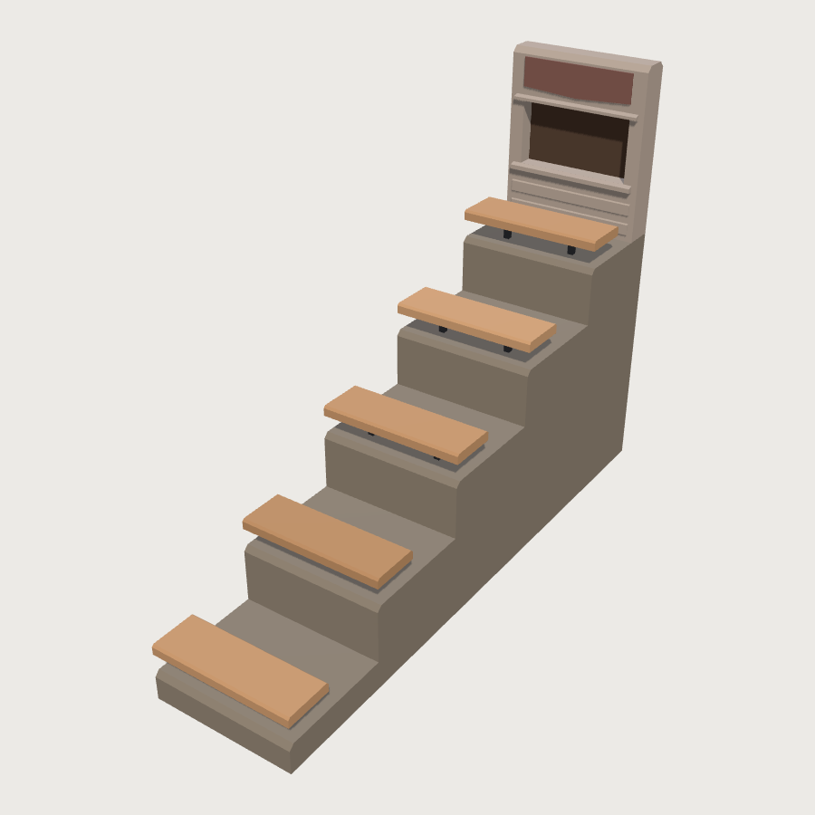 Bleacher Stand Run low-poly 3D model