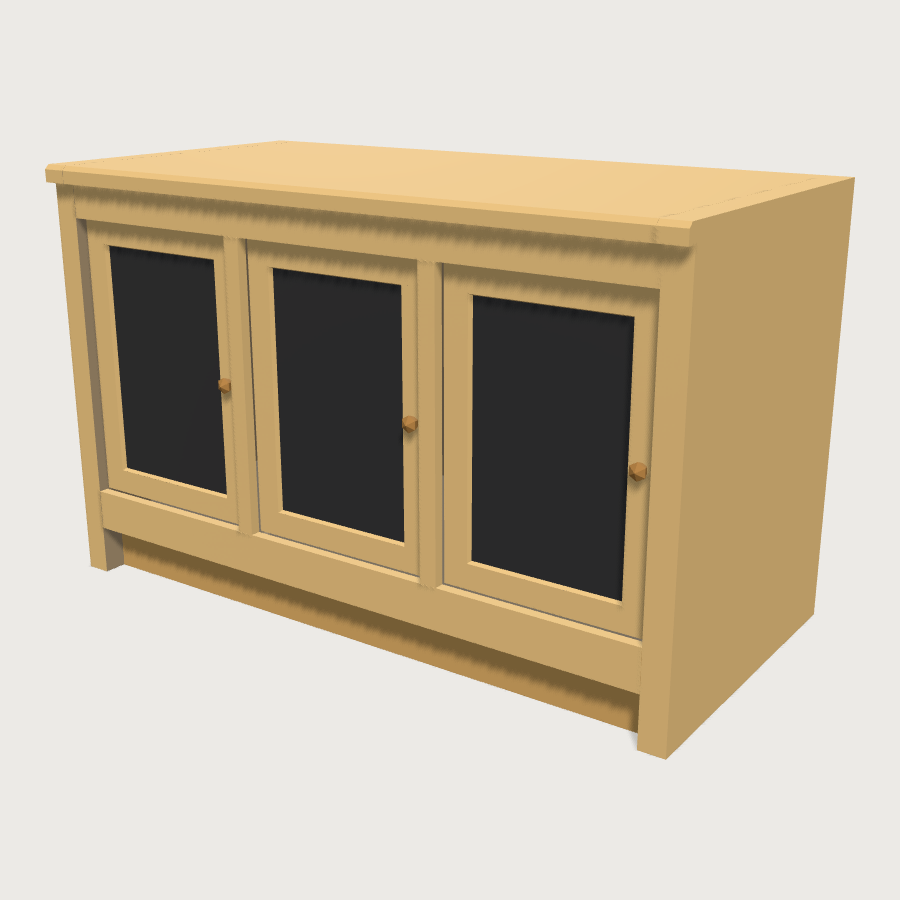 Blond Oak Sump Cabinet low-poly 3D model