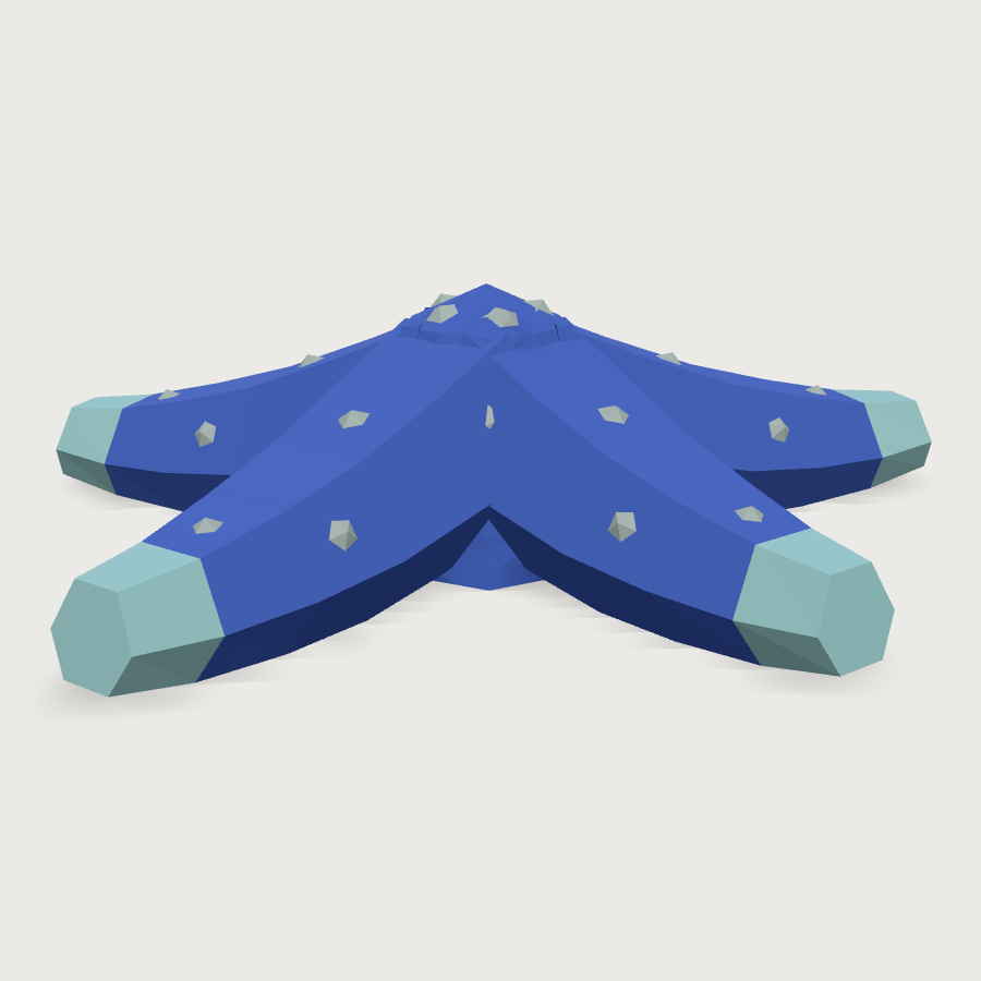 Blue Linckia Starfish low-poly 3D model