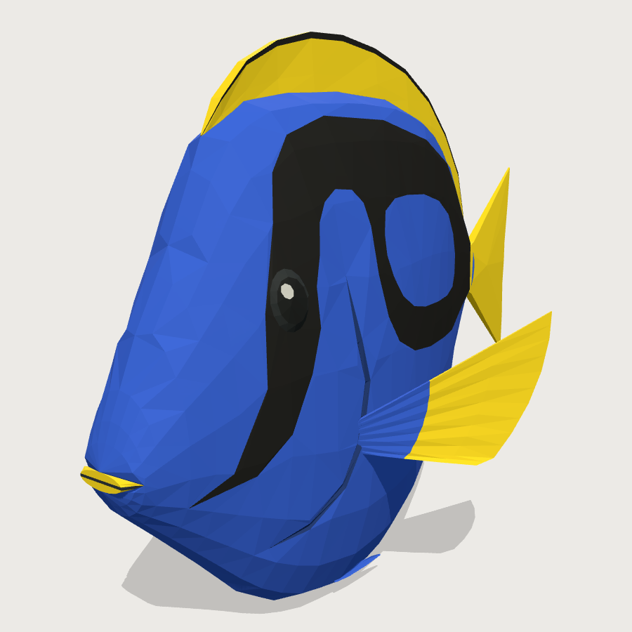 Blue tang low-poly 3D model