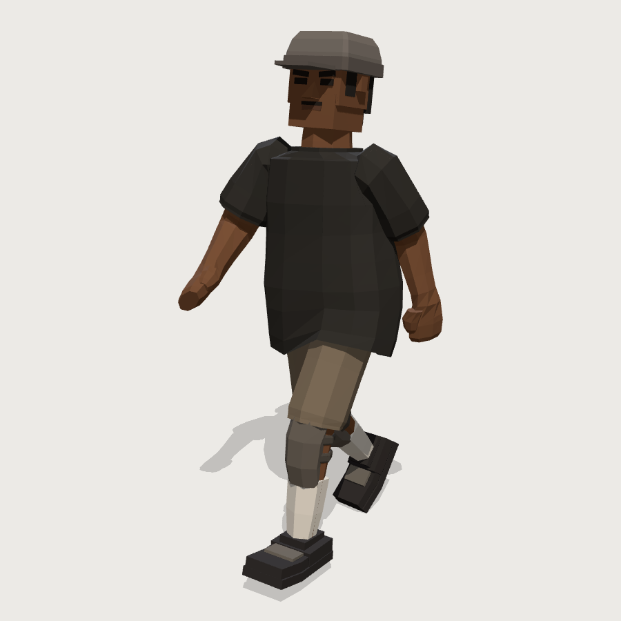 BMX Rider low-poly 3D model