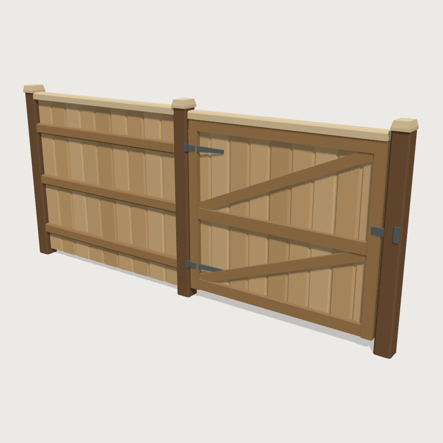 Board Privacy Fence Run low-poly 3D model