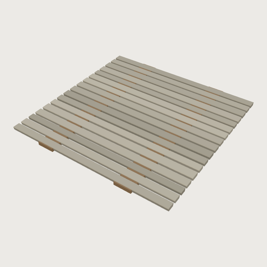 Boardwalk Street Tile low-poly 3D model