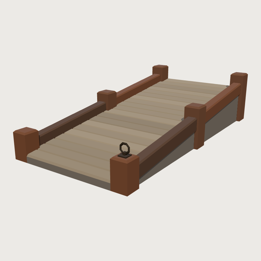 Boat Launch Ramp low-poly 3D model