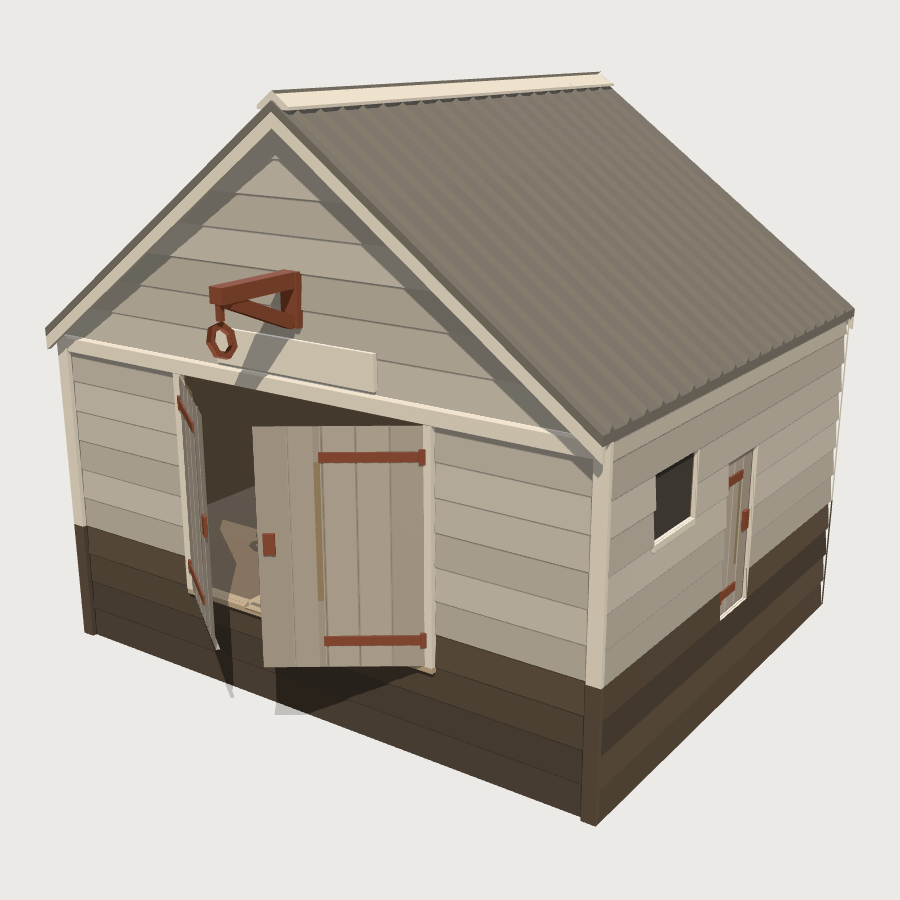 Boat Shed low-poly 3D model