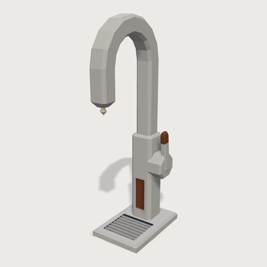 Boiling Water Tap low-poly 3D model