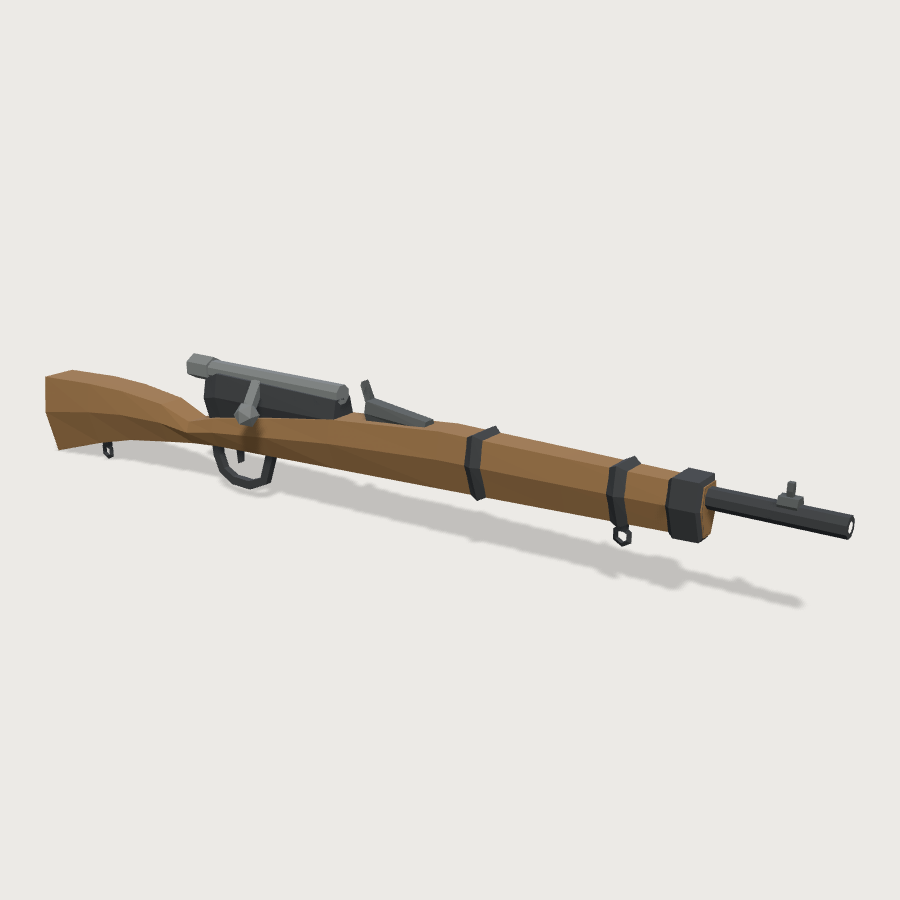 Bolt-Action Rifle low-poly 3D model