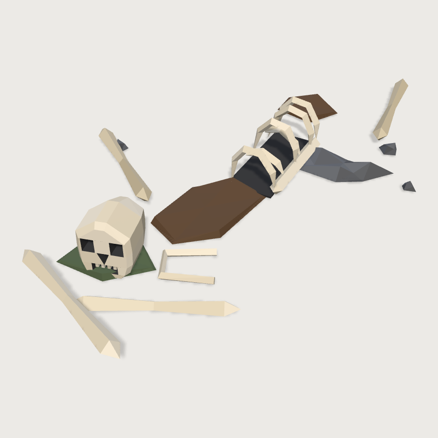 Bone Scatter low-poly 3D model