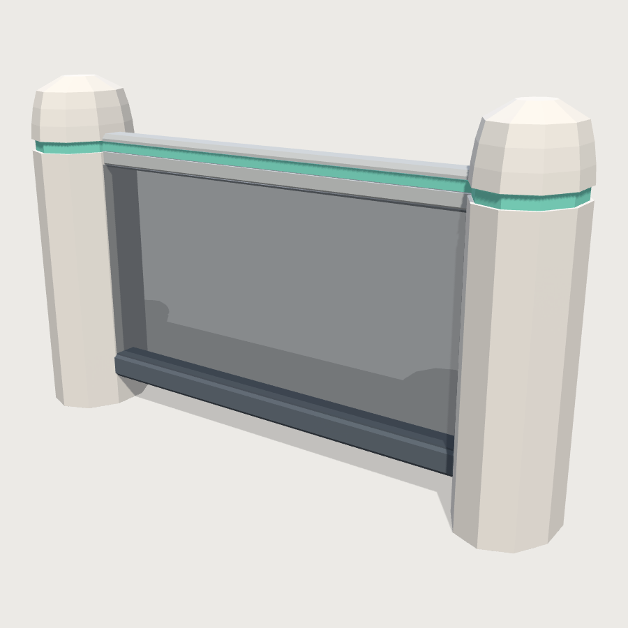 Boundary Fence Run low-poly 3D model