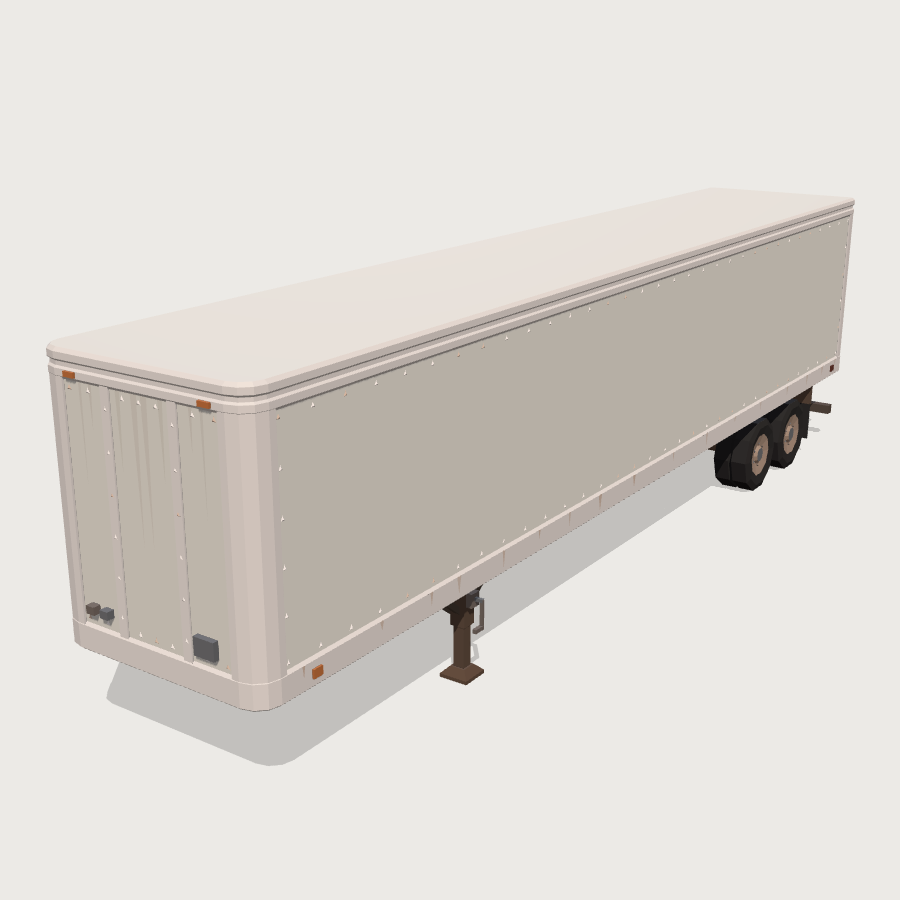 Box Trailer low-poly 3D model