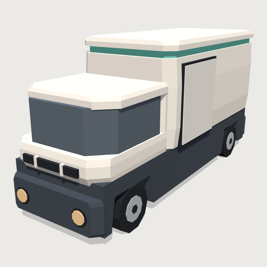 Boxy Delivery Van low-poly 3D model
