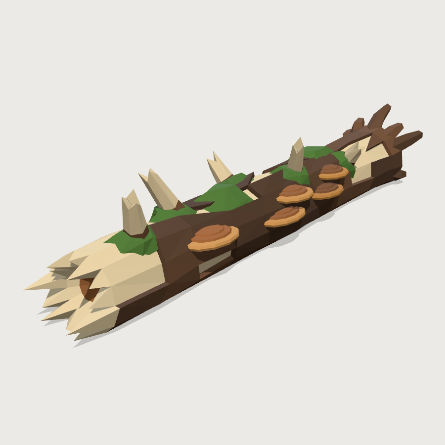 Bracket Fungus Log low-poly 3D model