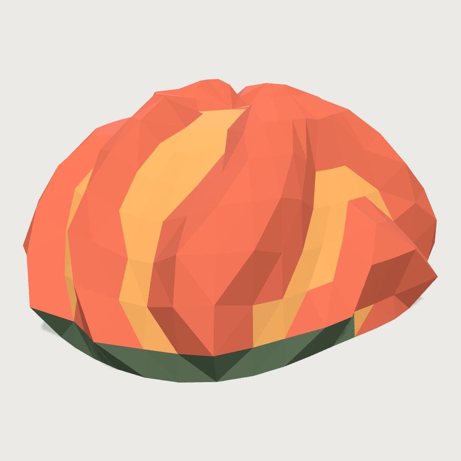 Brain Coral Head low-poly 3D model