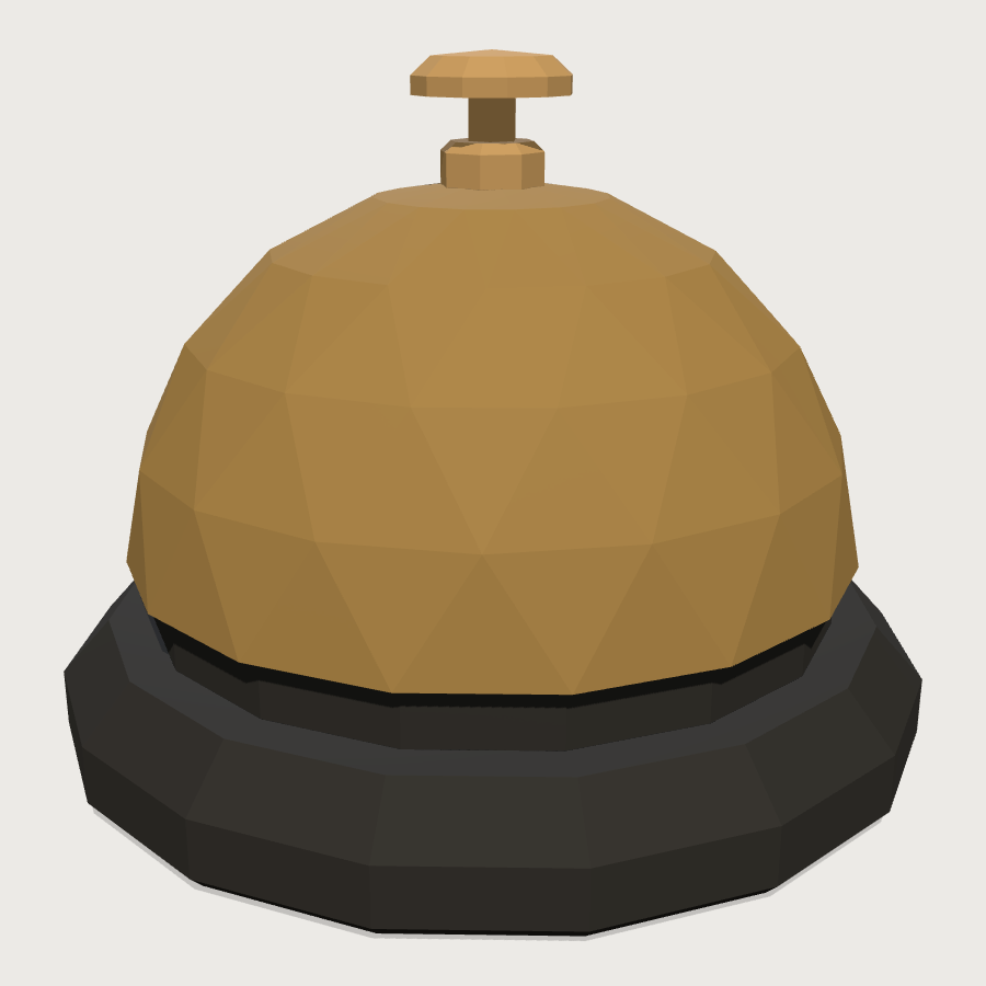 Brass Service Bell low-poly 3D model