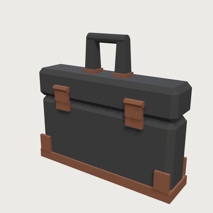 Briefcase low-poly 3D model