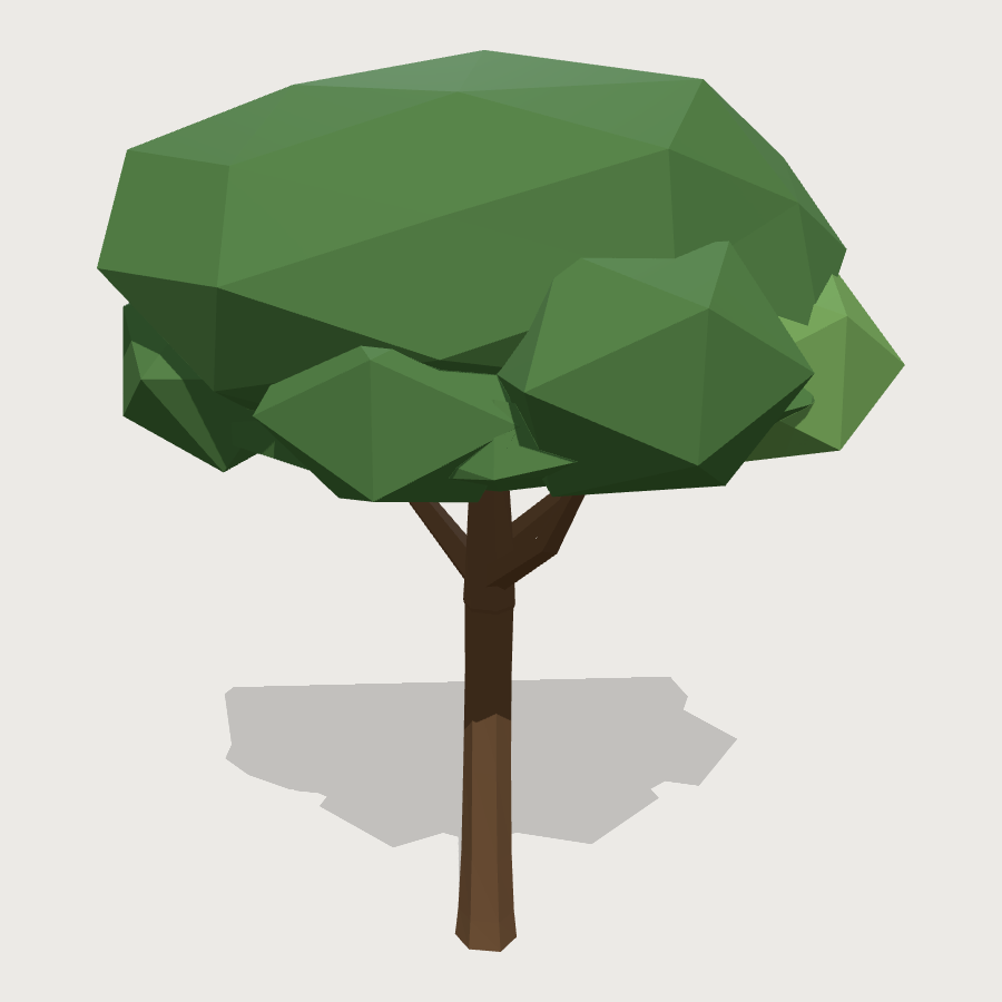 Broad Canopy Shade Tree low-poly 3D model
