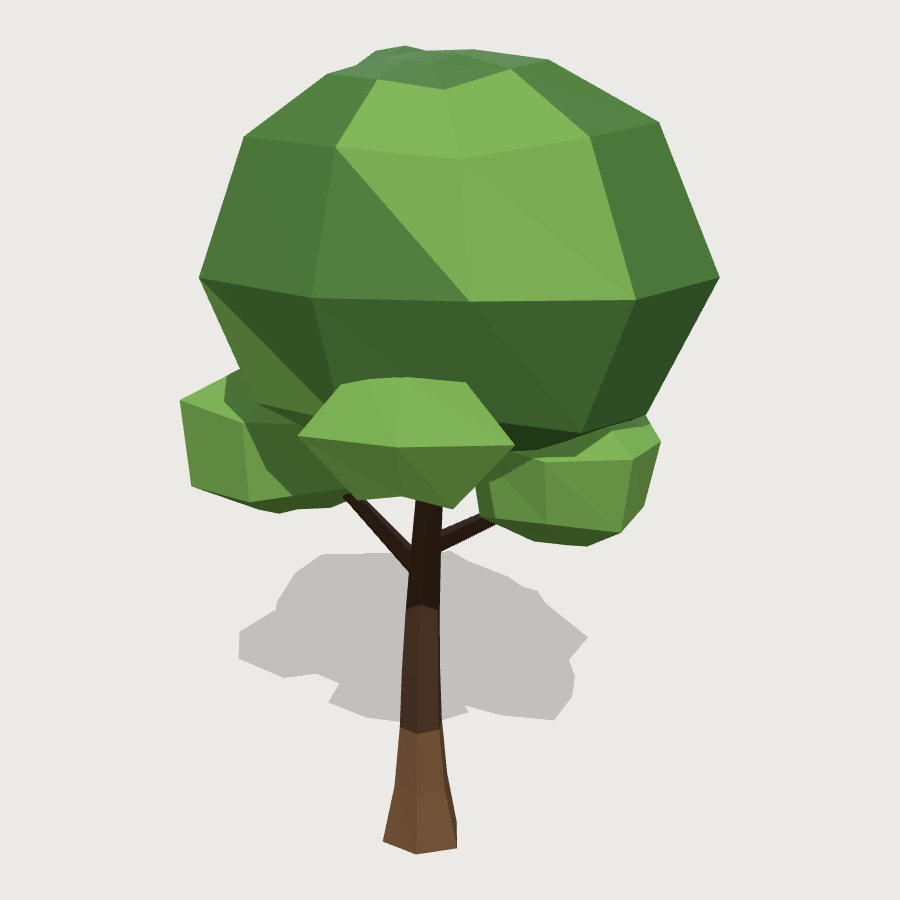 Broadleaf Oak low-poly 3D model