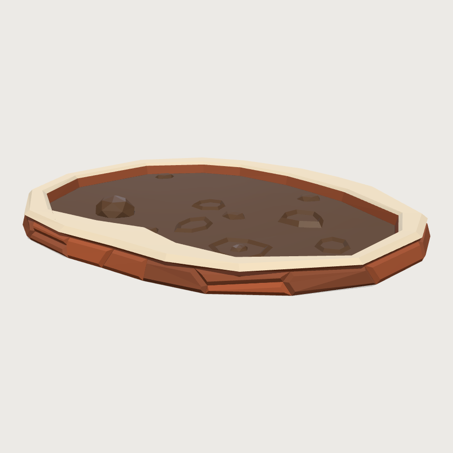 Bubbling Mud Pool low-poly 3D model